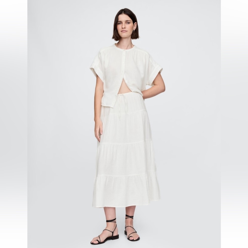NWT Cotton Gauze Tiered Maxi Skirt